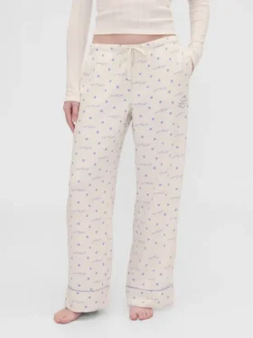 GAP × Summer Fridays Pyjamasbukser i avslappet flanell med prikkemønster