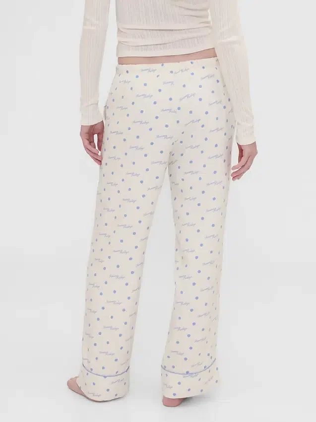 GAP × Summer Fridays Pyjamasbukser i avslappet flanell med prikkemønster