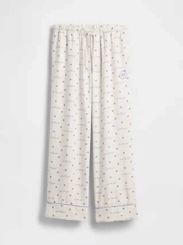 GAP × Summer Fridays Pyjamasbukser i avslappet flanell med prikkemønster