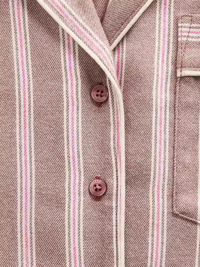 GAP × Summer Fridays pyjamaskjorte i avslappet flanell med striper