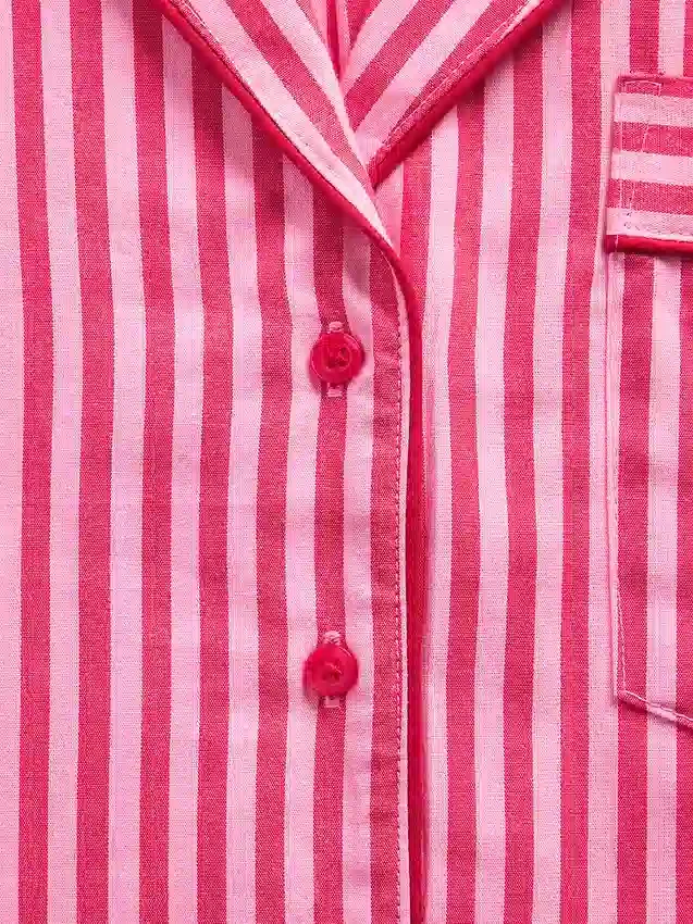 GAP × Summer Fridays Pyjamaskjorte i avslappet passform med striper i poplin