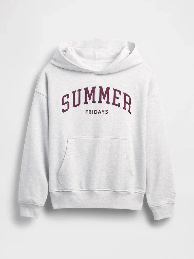 GAP × Summer Fridays Tung, oversized hettegenser med logo