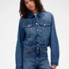 GAP × Victoria Beckham avslappet, kort denimjakke