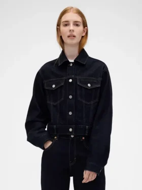 GAP × Victoria Beckham avslappet, kort denimjakke