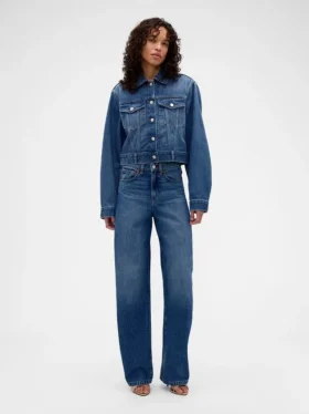 GAP × Victoria Beckham avslappet, kort denimjakke