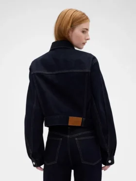 GAP × Victoria Beckham avslappet, kort denimjakke