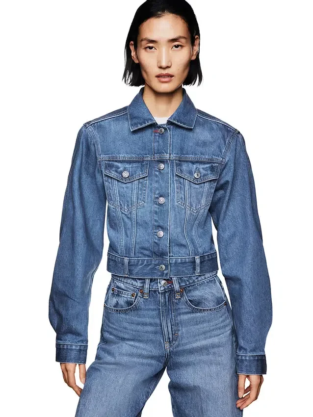 GAP × Victoria Beckham avslappet, kort denimjakke