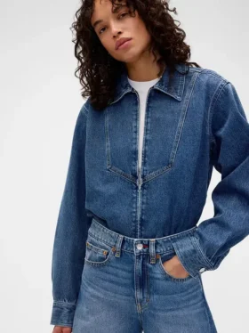 GAP × Victoria Beckham denimskjorte med glidelås
