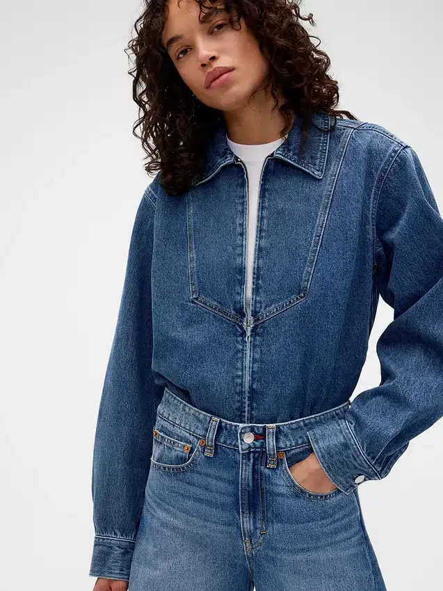 GAP × Victoria Beckham denimskjorte med glidelås