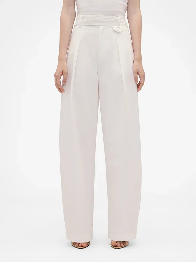 GAP × Victoria Beckham høyt sittende plisserte bukser med buet snitt