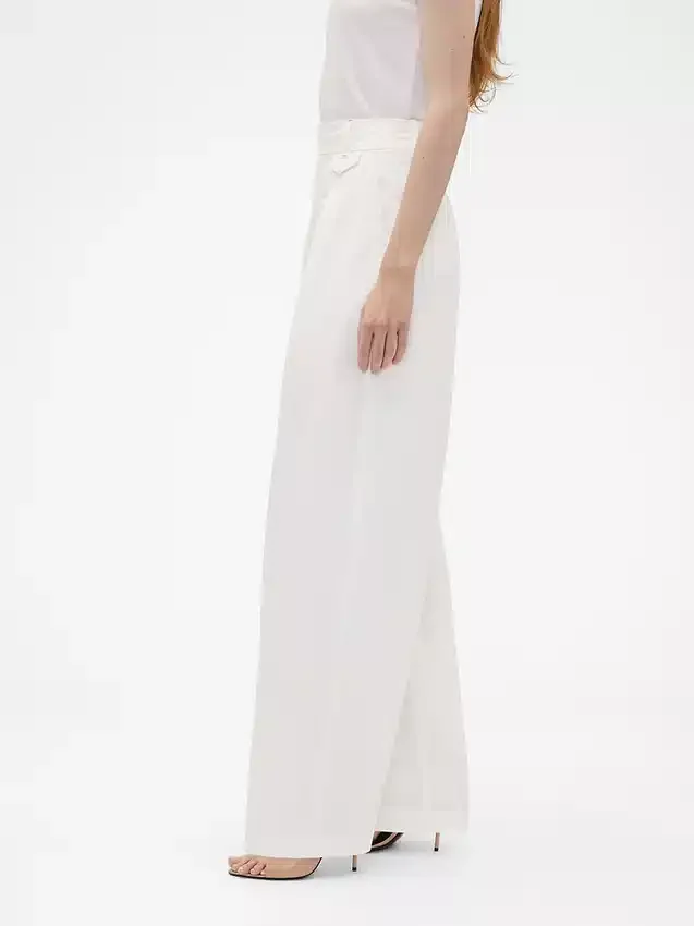 GAP × Victoria Beckham høyt sittende plisserte bukser med buet snitt