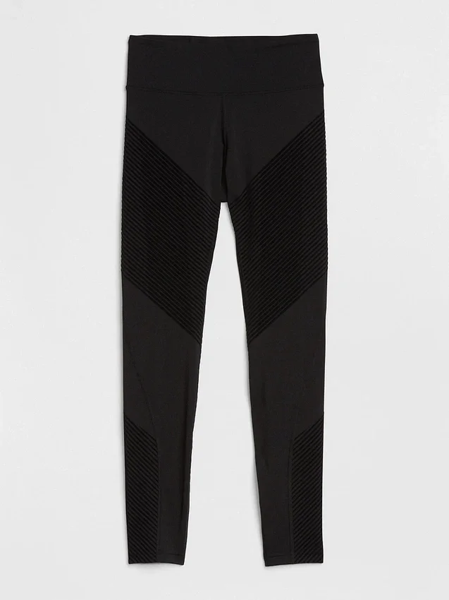 GapFit leggings med høy midje, strukturert stripe og Sculpt-kompresjon