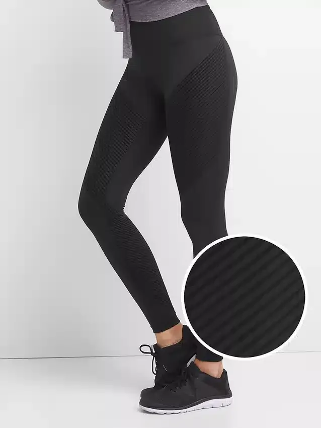 GapFit leggings med høy midje, strukturert stripe og Sculpt-kompresjon