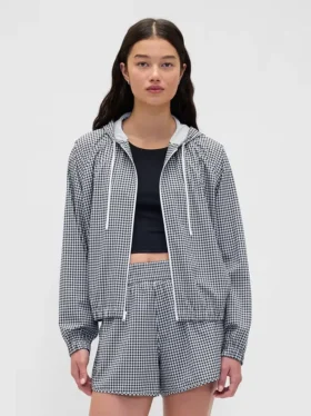 GapFit Tech Gingham-vindjakke