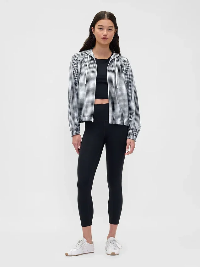 GapFit Tech Gingham-vindjakke