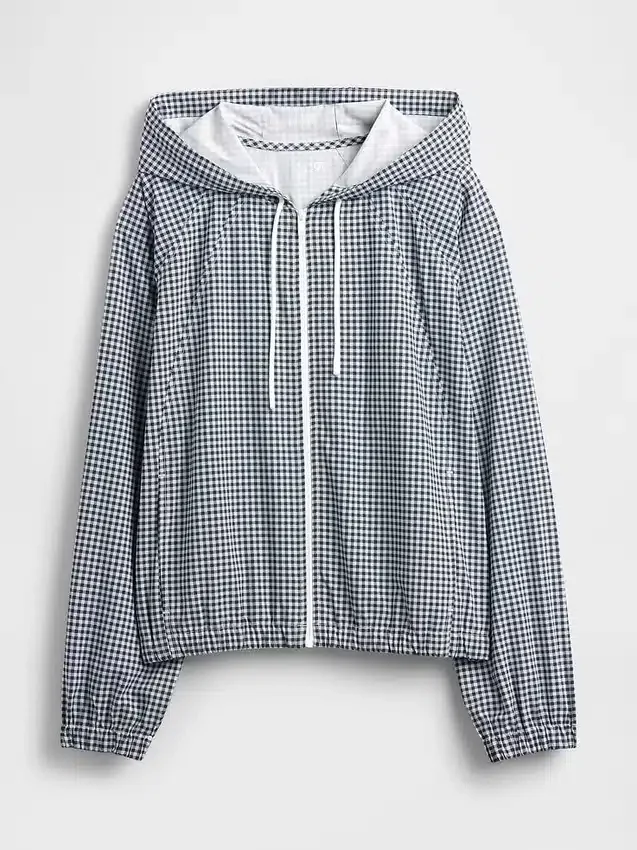 GapFit Tech Gingham-vindjakke