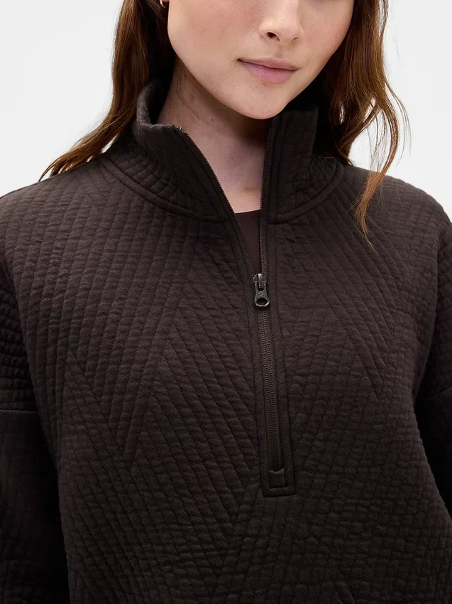 GapFit vattert jacquard-genser med halv glidelås