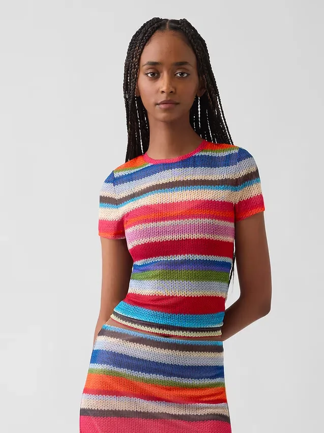 Gapstudio Happy Stripe gjennomsiktig T-skjorte