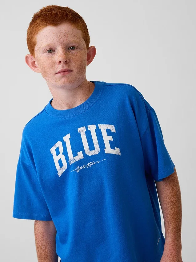 Get Blue barne-T-skjorte med avslappet logo