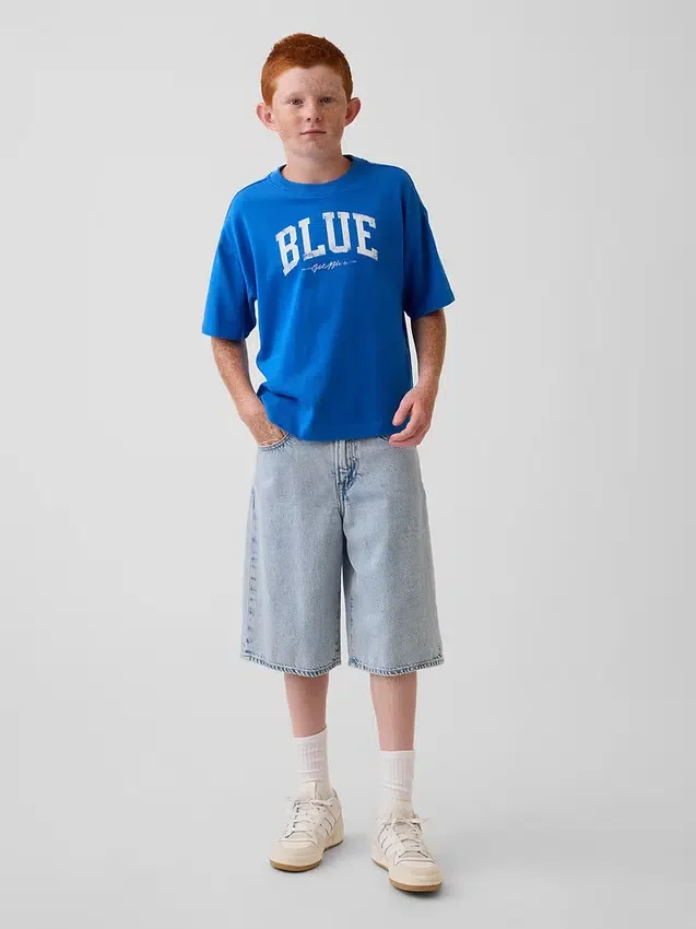 Get Blue barne-T-skjorte med avslappet logo
