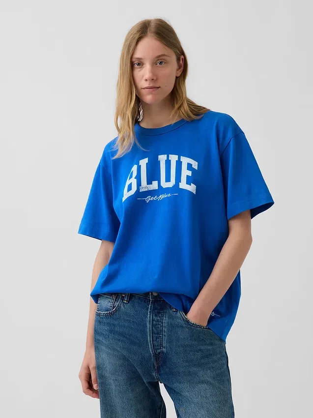 Get Blue T-skjorte med avslappet logo