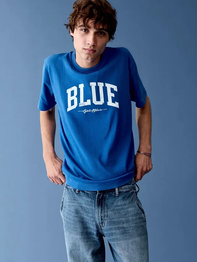 Get Blue T-skjorte med avslappet logo