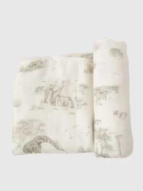 Gilded Bird Safari Toile-babytæppe i bambus