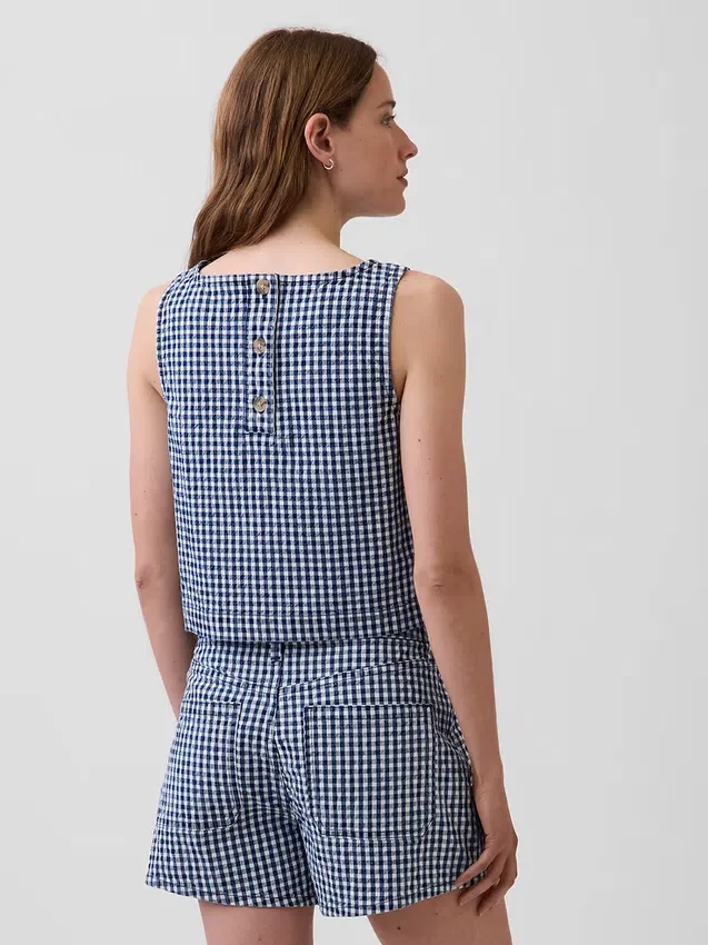 Gingham-denim-tanktop