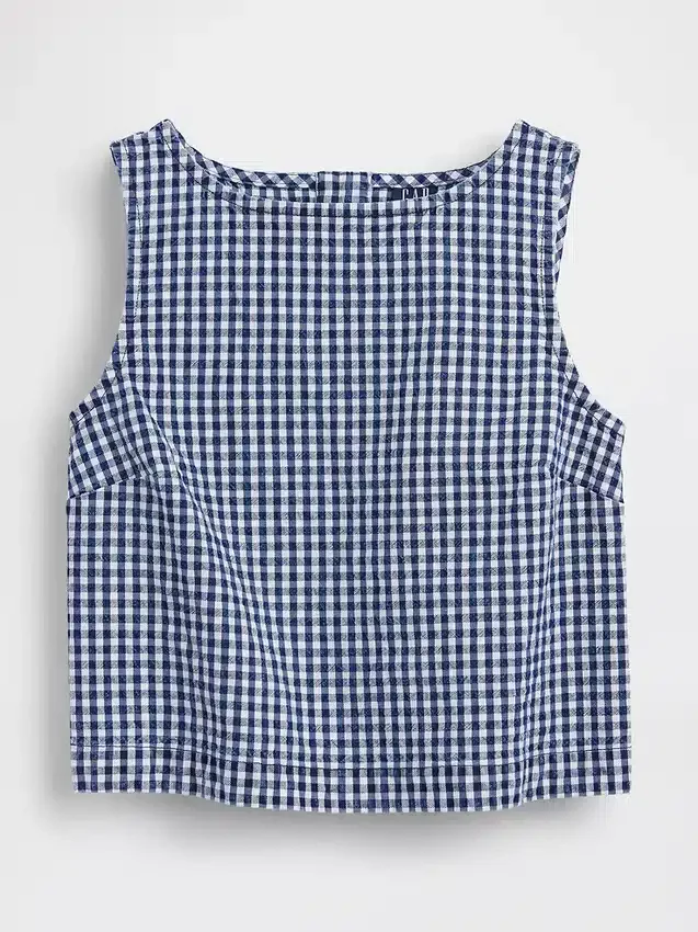 Gingham-denim-tanktop
