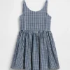 Gingham-denimkjole til barn