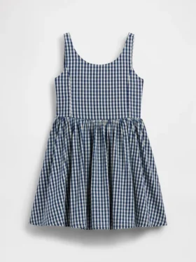 Gingham-denimkjole til barn