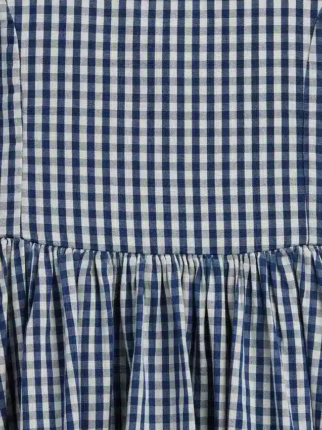 Gingham-denimkjole til barn