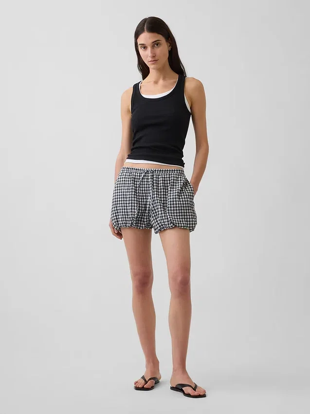 Gingham Easy Bubble-Shorts