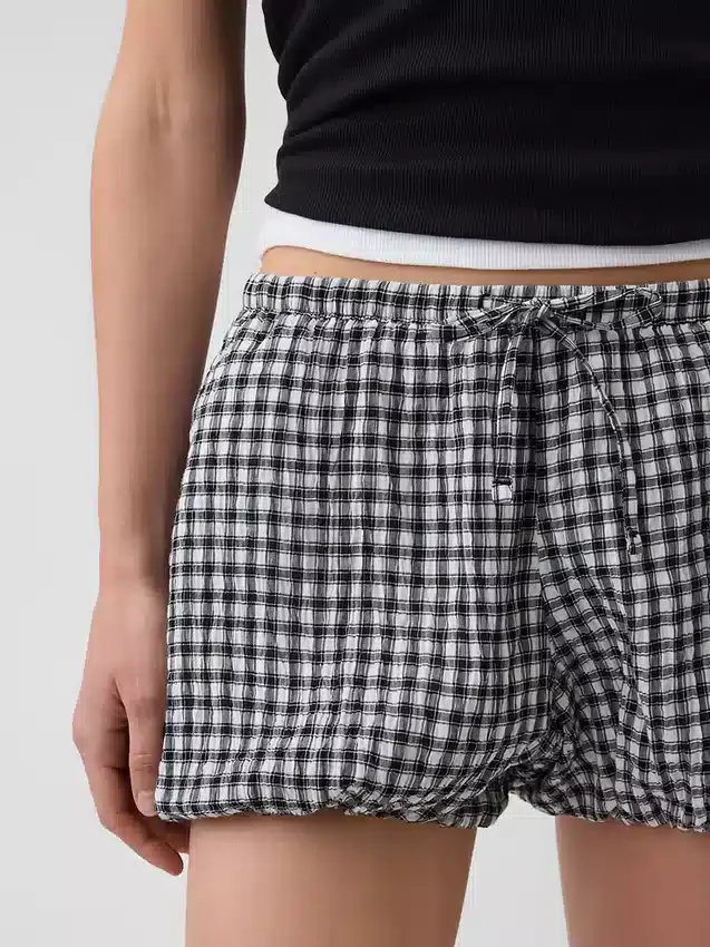 Gingham Easy Bubble-Shorts