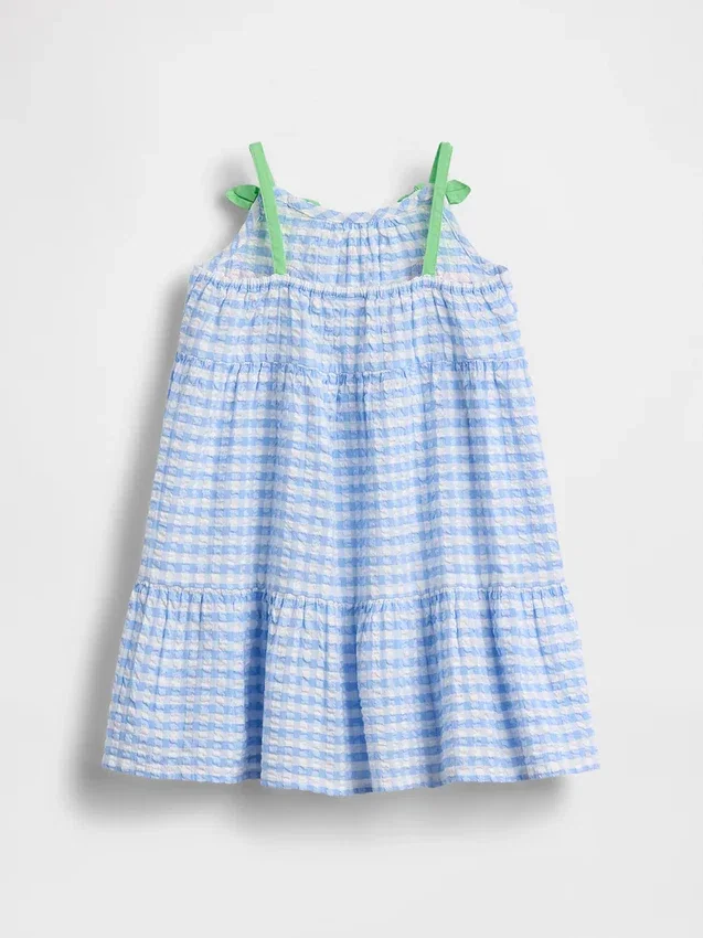Gingham-kjole med kirsebærmønster for Baby og Småbarn