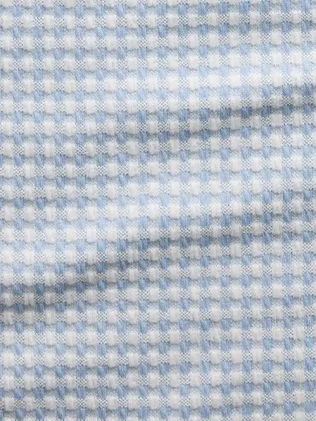 Gingham-mønstret tank-top i pointelle-strikk
