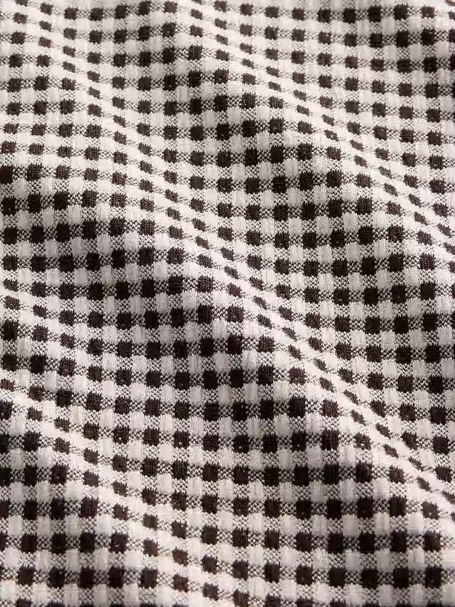 Gingham-mønstret tank-top i pointelle-strikk