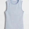 Gingham-mønstret tank-top i pointelle-strikk