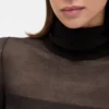 Gjennomsiktig maxikjole med turtleneck-genser