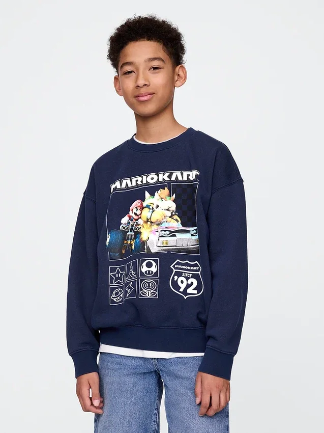 Grafisk sweatshirt for barn