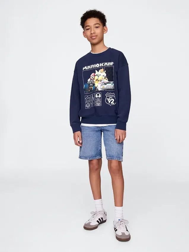 Grafisk sweatshirt for barn