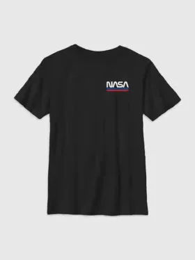 Grafisk T-skjorte for barn med brodert NASA-logo