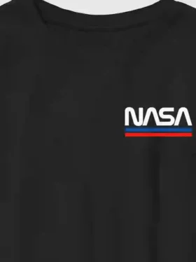 Grafisk T-skjorte for barn med brodert NASA-logo