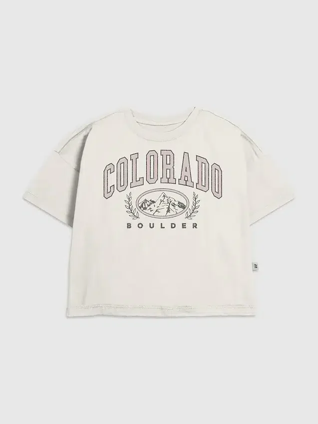 Grafisk T-skjorte for barn med «Colorado Varsity»-motiv