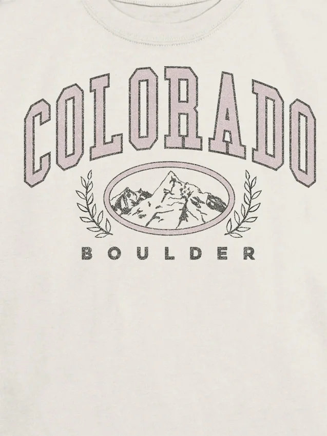 Grafisk T-skjorte for barn med «Colorado Varsity»-motiv
