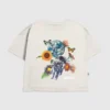 Grafisk T-skjorte for barn med NASA-romfartsmotiv og blomster