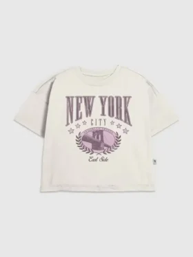 Grafisk T-skjorte for barn med New York College-motiv