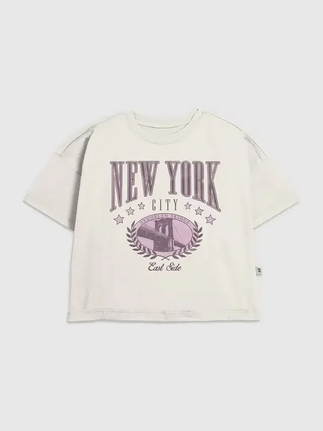 Grafisk T-skjorte for barn med New York College-motiv