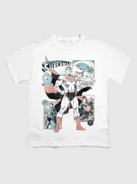 Grafisk T-skjorte for barn med Superman-tegneseriepaneler