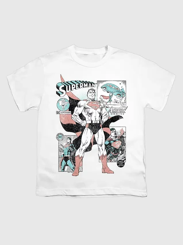 Grafisk T-skjorte for barn med Superman-tegneseriepaneler